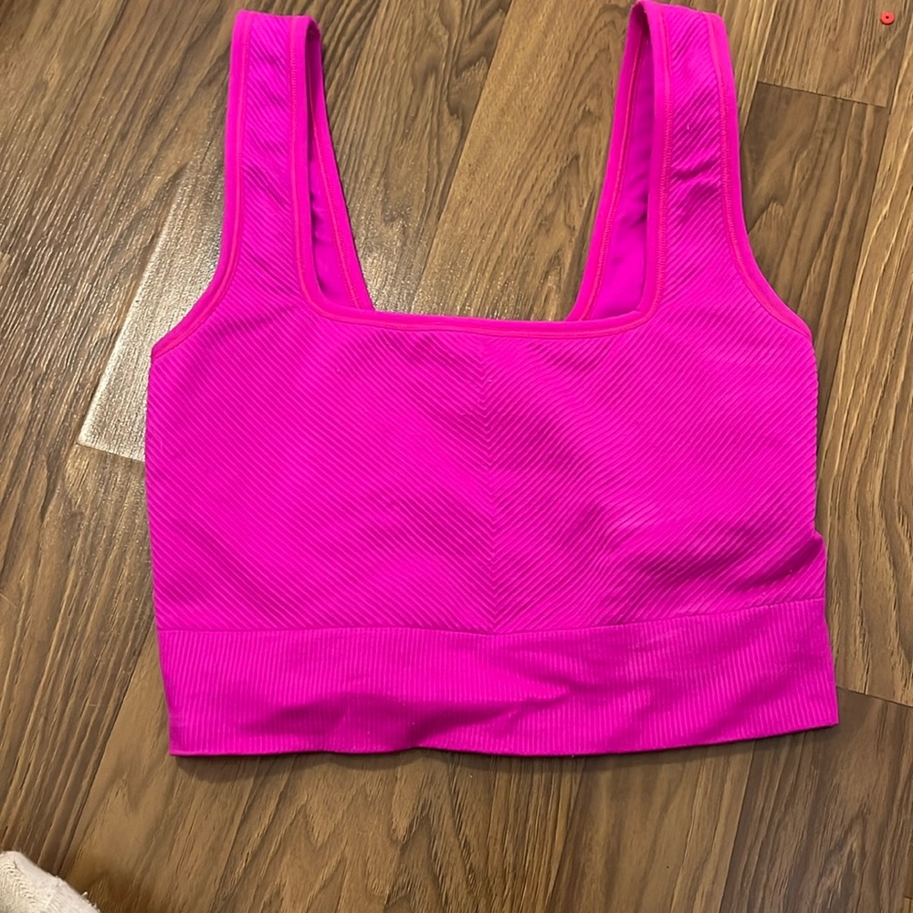 Pink athletic crop top